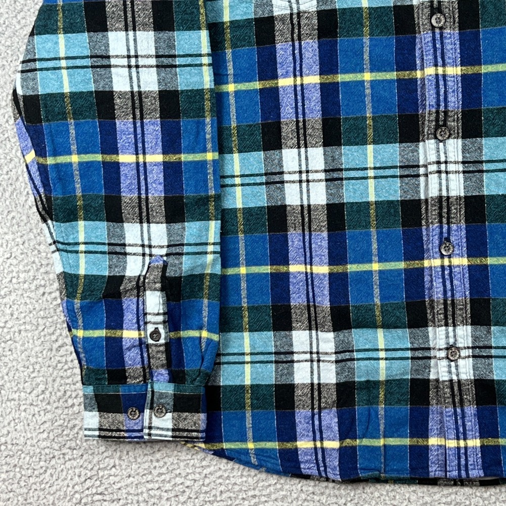 Carbon 2‎ Cobalt Shirt Jacket Mens XL Blue Green Plaid Flannel Lined Shacket - Picture 4 of 13